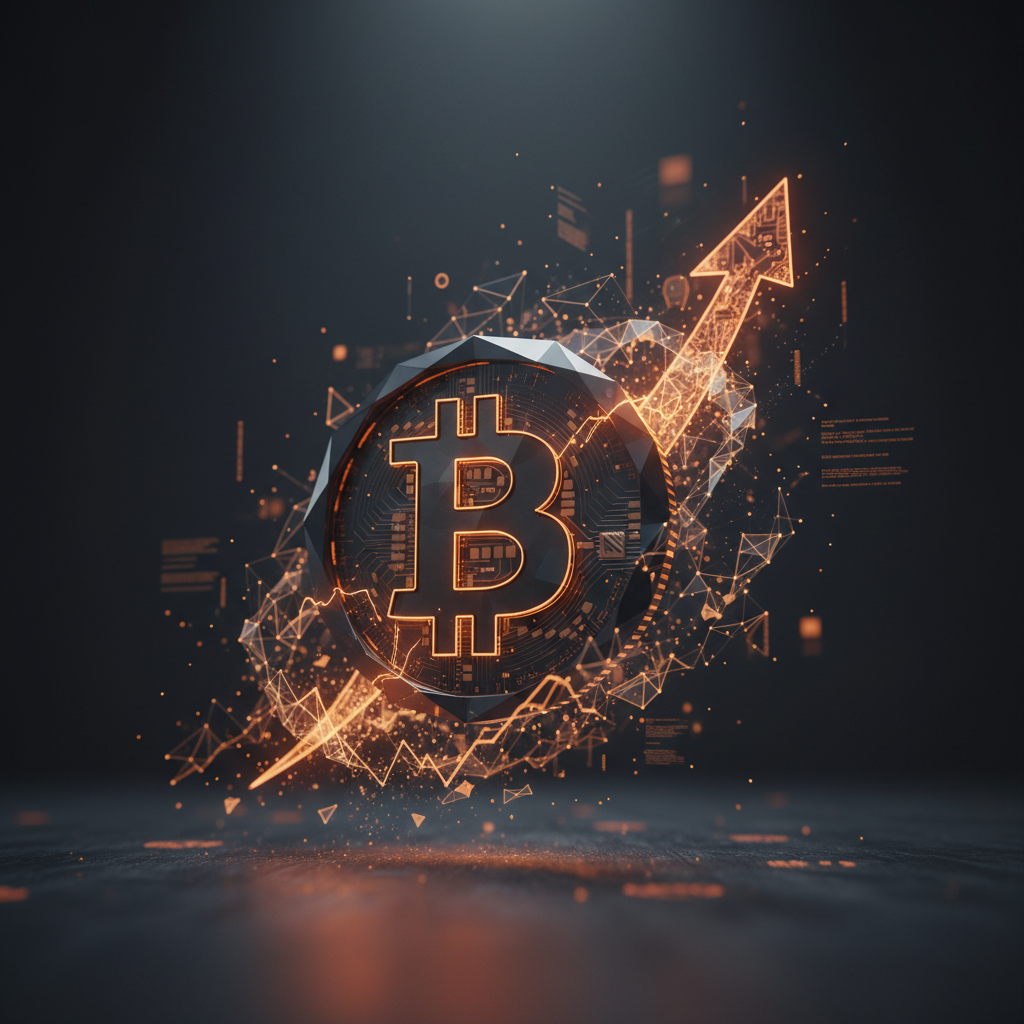Ilustração editorial sobre Bitcoin mira melhor 3º trimestre em 9 anos e sustenta US$ 83 mil
